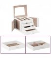 vidaXL Jewellery Box 4-Layer with Mirror Lockable White 22.5x17.5x16.5 cm