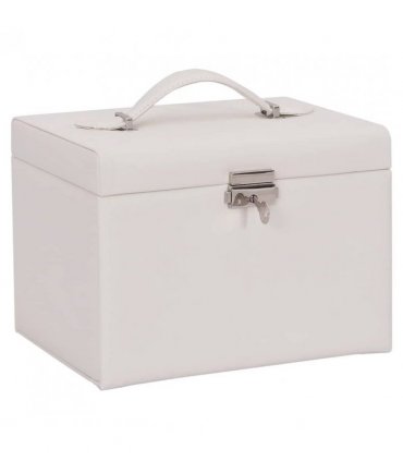 vidaXL Jewellery Box 4-Layer with Mirror Lockable White 22.5x17.5x16.5 cm