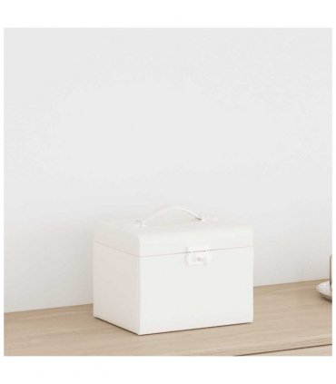 vidaXL Jewellery Box 4-Layer with Mirror Lockable White 22.5x17.5x16.5 cm