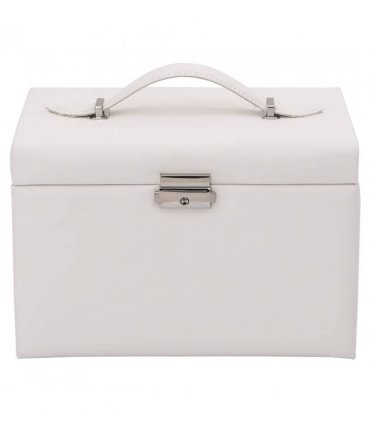vidaXL Jewellery Box 4-Layer with Mirror Lockable White 22.5x17.5x16.5 cm