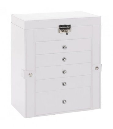 vidaXL Jewellery Box 6-Layer with Mirror Lockable White