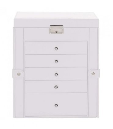 vidaXL Jewellery Box 6-Layer with Mirror Lockable White
