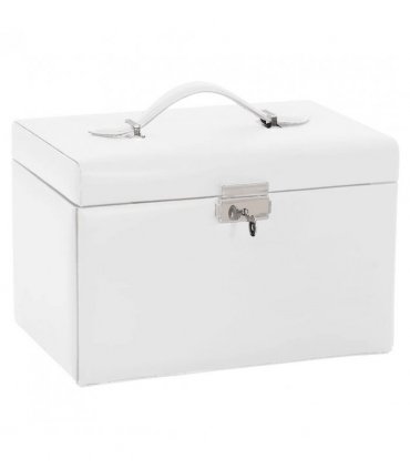 vidaXL Jewellery Box 3-Layer with Mirror Lockable White 26x18x17.5 cm