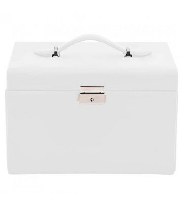 vidaXL Jewellery Box 3-Layer with Mirror Lockable White 26x18x17.5 cm