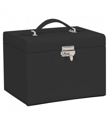 vidaXL Jewellery Box 4-Layer with Mirror Lockable Black 22.5x17.5x16.5 cm