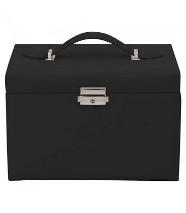 vidaXL Jewellery Box 4-Layer with Mirror Lockable Black 22.5x17.5x16.5 cm