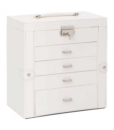 vidaXL Jewellery Box 5-Layer with Mirror Lockable White