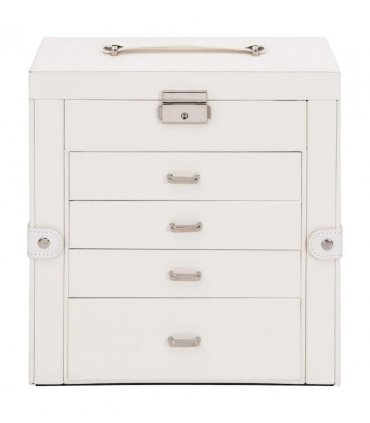 vidaXL Jewellery Box 5-Layer with Mirror Lockable White