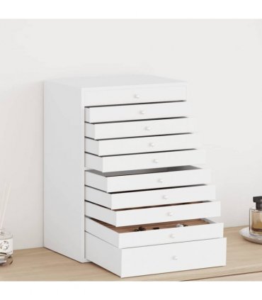 vidaXL Jewellery Box 10-Layer with Watch Holders White 29x20.5x40.5 cm