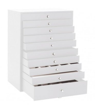 vidaXL Jewellery Box 10-Layer with Watch Holders White 29x20.5x40.5 cm