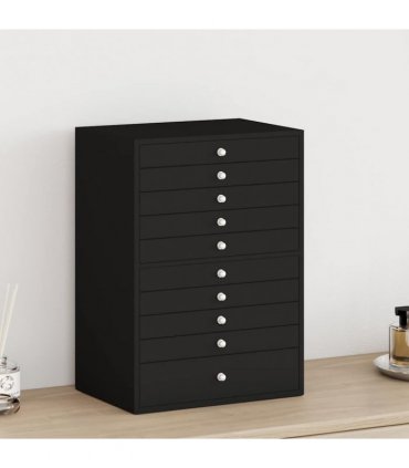 vidaXL Jewellery Box 10-Layer with Watch Holders Black 29x20.5x40.5 cm