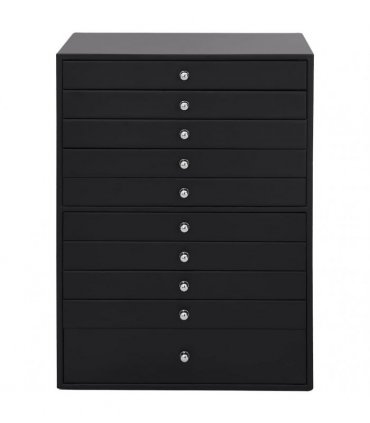 vidaXL Jewellery Box 10-Layer with Watch Holders Black 29x20.5x40.5 cm