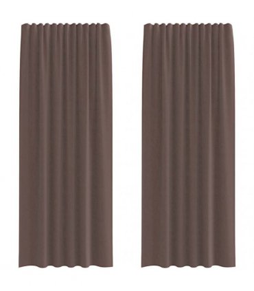 vidaXL Voile Curtains with Tab Top 2 pcs Brown — Size: 140 x 225 cm, Model: with loops