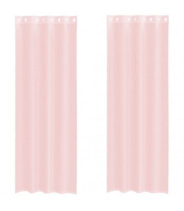 vidaXL Voile Curtains with Grommets 2 pcs Light Pink 140x260 cm — Size: 140 x 260 cm