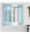vidaXL Voile Curtains with Loops 2 pcs Turquoise 140x140 cm — Size: 140 x 140 cm