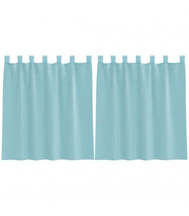 vidaXL Voile Curtains with Loops 2 pcs Turquoise 140x140 cm — Size: 140 x 140 cm