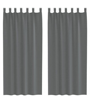 vidaXL Voile Curtains with Loops 2 pcs Dark Grey 140x245 cm — Size: 140 x 245 cm