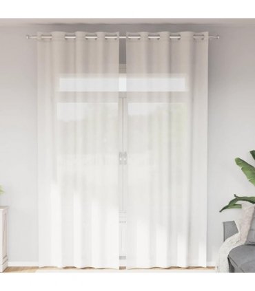 vidaXL Voile Curtains with Grommets 2 pcs White — Size: 140 x 300 cm
