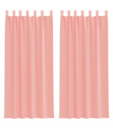 vidaXL Voile Curtains with Loops 2 pcs Pink 140x245 cm — Size: 140 x 245 cm