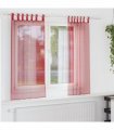 vidaXL Voile Curtains with Rod Pockets 2 pcs Wine Red — Size: 140 x 140 cm