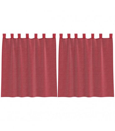 vidaXL Voile Curtains with Rod Pockets 2 pcs Wine Red — Size: 140 x 140 cm
