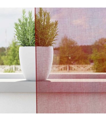 vidaXL Voile Curtains with Rod Pockets 2 pcs Wine Red — Size: 140 x 140 cm