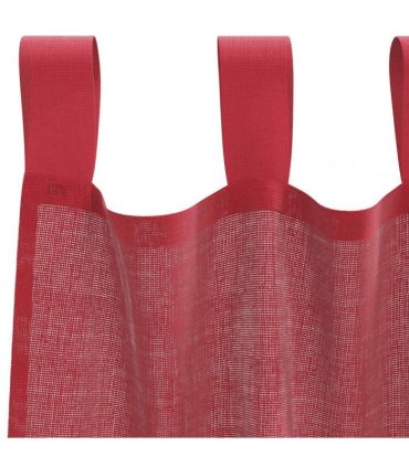 vidaXL Voile Curtains with Rod Pockets 2 pcs Wine Red — Size: 140 x 140 cm