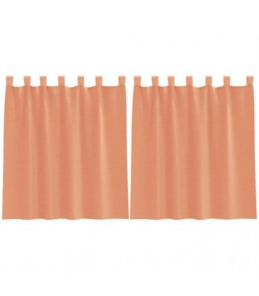 vidaXL Voile Curtains with Loops 2 pcs Terracotta 140x140 cm — Size: 140 x 140 cm
