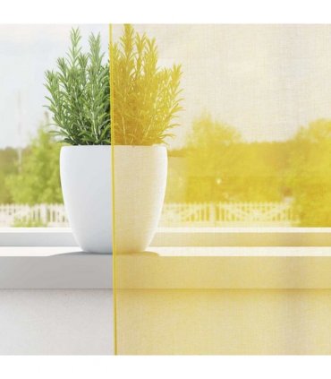 vidaXL Voile Curtains with Loops 2 pcs Yellow 140x245 cm — Size: 140 x 245 cm