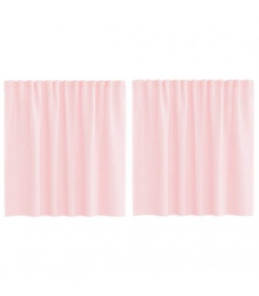 vidaXL Voile Curtains with Loops 2 pcs Light Pink 140x140 cm — Size: 140 x 140 cm