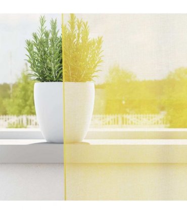 vidaXL Voile Curtains with Grommets 2 pcs Yellow — Size: 140 x 300 cm