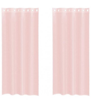 vidaXL Voile Curtains with Grommets 2 pcs Light Pink 140x245 cm — Size: 140 x 245 cm