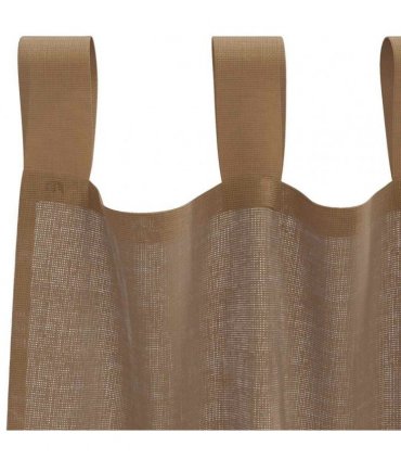 vidaXL Voile Curtains with Loops 2 pcs Light Brown 140x260 cm — Size: 140 x 260 cm