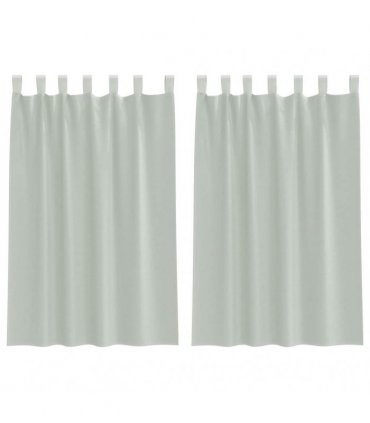 vidaXL Voile Curtains with Loops 2 pcs Light Grey 140x175 cm — Size: 140 x 175 cm