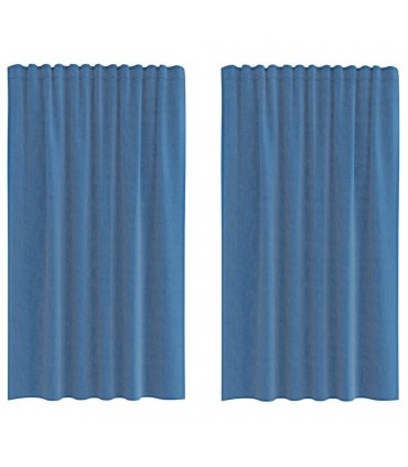 vidaXL Voile Curtains with Rod Pockets 2 pcs Royal Blue — Size: 140 x 175 cm