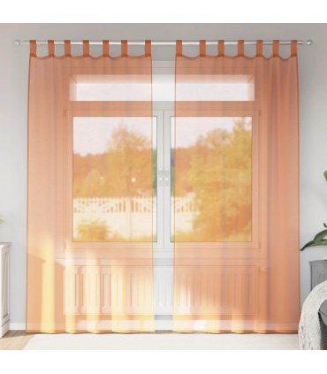 vidaXL Voile Curtains with Loops 2 pcs Terracotta 140x225 cm — Size: 140 x 225 cm