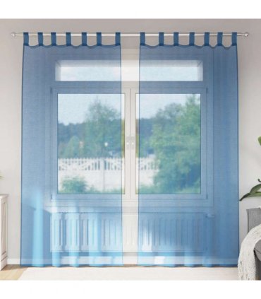 vidaXL Voile Curtains with Loops 2 pcs Royal Blue 140x225 cm — Size: 140 x 225 cm