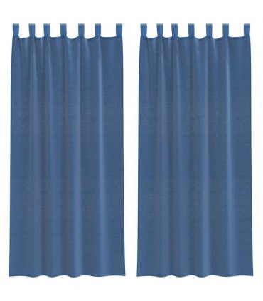 vidaXL Voile Curtains with Loops 2 pcs Royal Blue 140x225 cm — Size: 140 x 225 cm