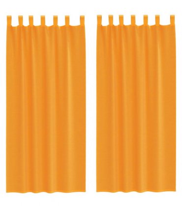 vidaXL Voile Curtains with Loops 2 pcs Orange 140x245 cm — Size: 140 x 245 cm