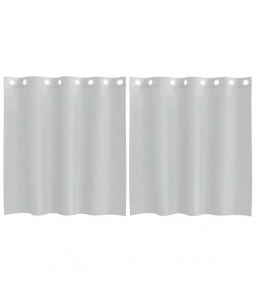 vidaXL Voile Curtains with Grommets 2 pcs Light Grey 140x140 cm — Size: 140 x 140 cm