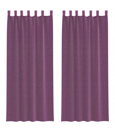 vidaXL Voile Curtains with Loops 2 pcs Purple 140x260 cm — Size: 140 x 260 cm