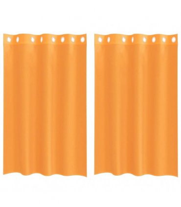 vidaXL Voile Curtains with Grommets 2 pcs Orange 140x175 cm — Size: 140 x 175 cm