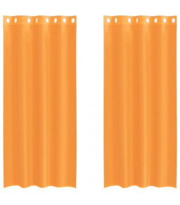 vidaXL Voile Curtains with Grommets 2 pcs Orange 140x245 cm — Size: 140 x 245 cm
