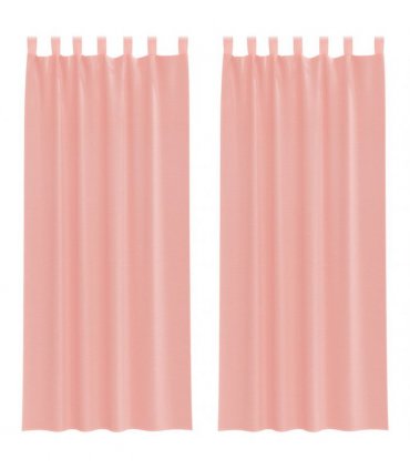 vidaXL Voile Curtains with Rod Pockets 2 pcs Pink — Size: 140 x 260 cm