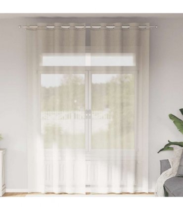 vidaXL Voile Curtains with Grommets 2 pcs Cream 140x300 cm — Size: 140 x 300 cm