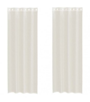 vidaXL Voile Curtains with Grommets 2 pcs Cream 140x300 cm — Size: 140 x 300 cm