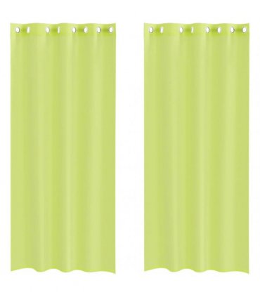 vidaXL Voile Curtains with Grommets 2 pcs Apple Green 140x245 cm — Size: 140 x 245 cm