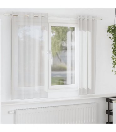 vidaXL Voile Curtains with Grommets 2 pcs White — Size: 140 x 175 cm
