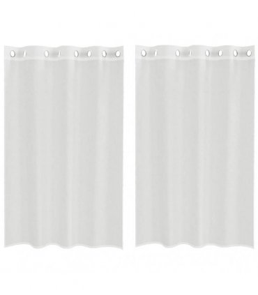 vidaXL Voile Curtains with Grommets 2 pcs White — Size: 140 x 175 cm