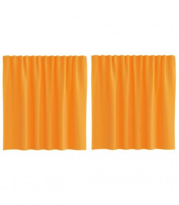 vidaXL Voile Curtains with Loops 2 pcs Orange 140x140 cm — Size: 140 x 140 cm